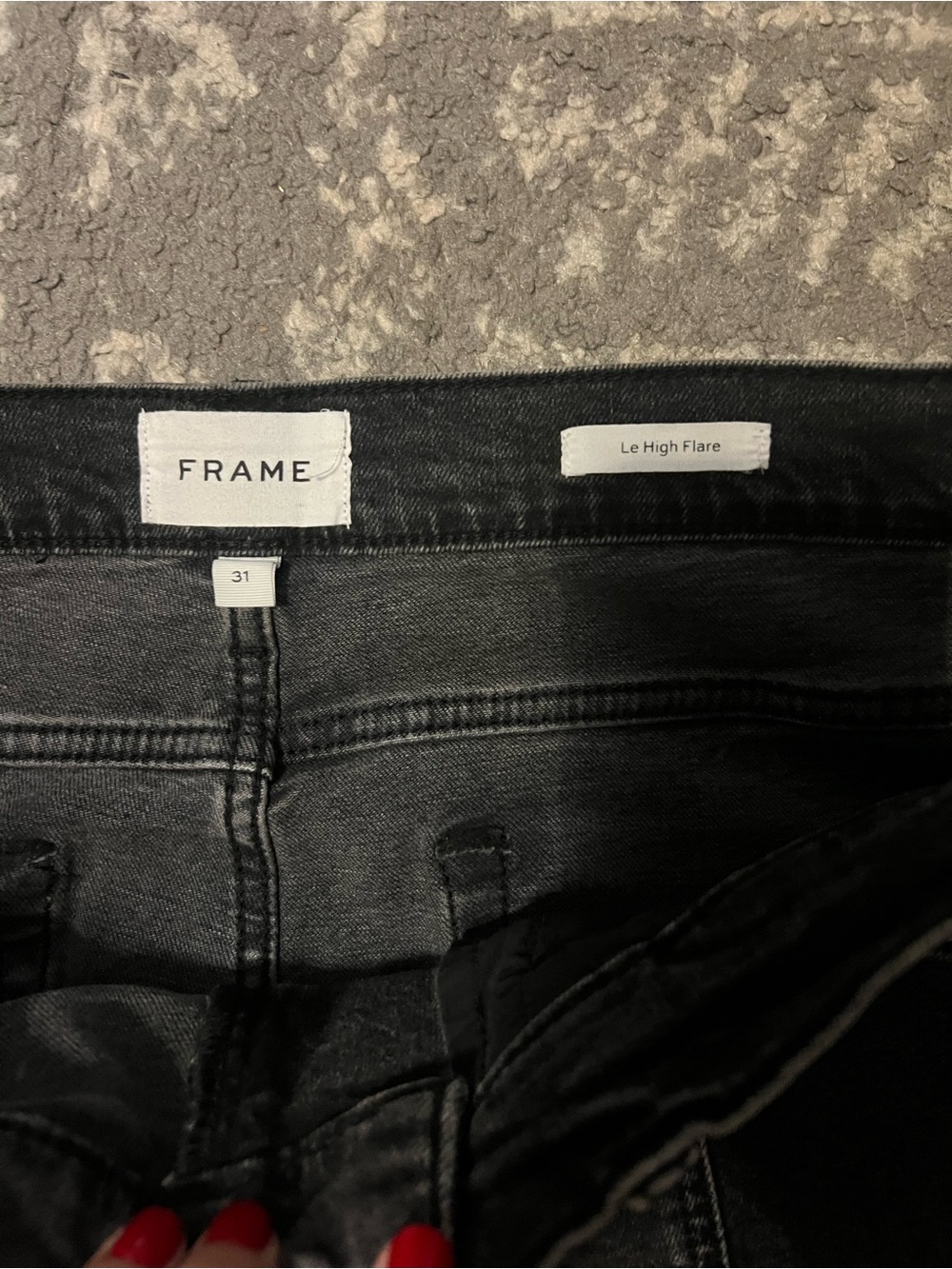 Frame le High Flare Denim Black Flare Jeans with Front Seam Detail sz 31 (L120) - Picture 3 of 12